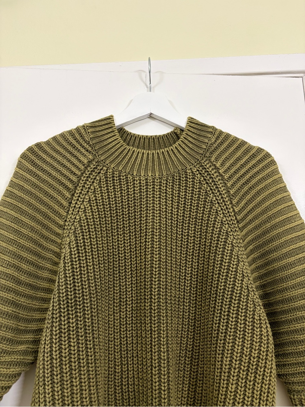 Maeve Anthropologie Mackenzie Chunky Ribbed Sweater Olive Boho Cabincore XS - Picture 4 of 10
